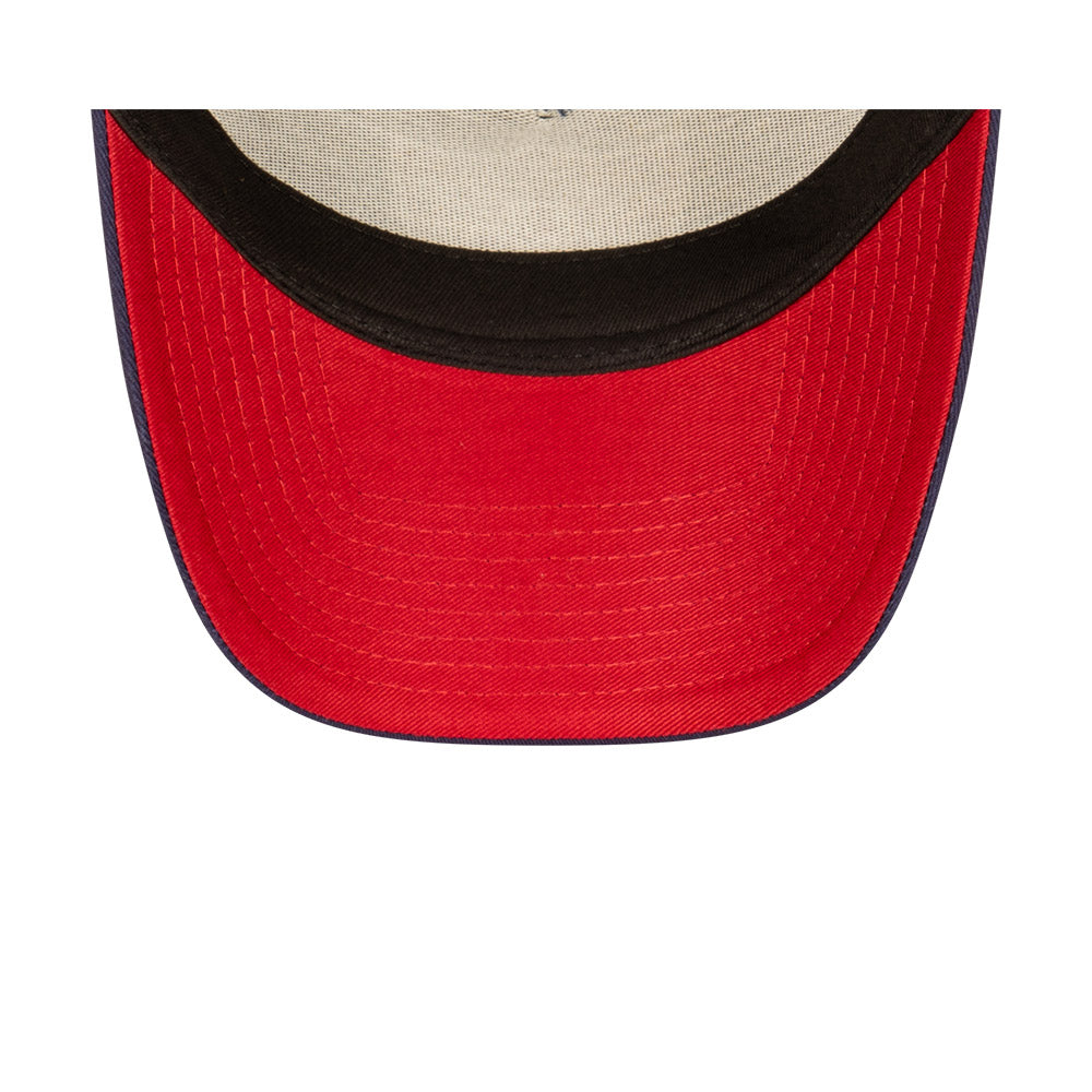 Las Vegas Raiders Hat - Navy Blue Pinot White 9Forty A-Frame NFL Snapback Cap - New Era